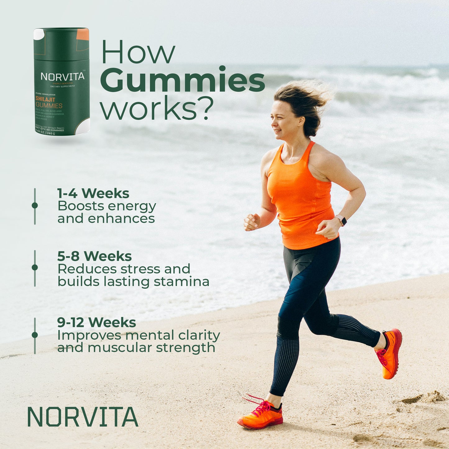 Norvita  Pure Himalayan Shilajit Gummies Men & Women With Ashwagandha| Manuka Honey| Sea Moss| Black Seed Oil| Fulvic Acid & 85+ Trace Minerals Prenatal Vitamins